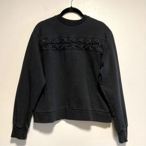 Josefin Ekstrom for NA-KD Braid Detail Crewneck Sweatshirt, Black, Size Small